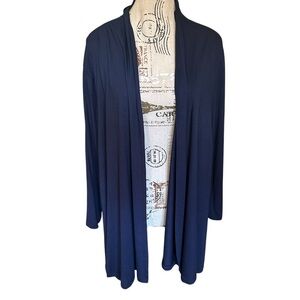 Renee C. Bamboo Open Front Cardigan 3XL Navy NWT Soft Stretch Layer Minimalist